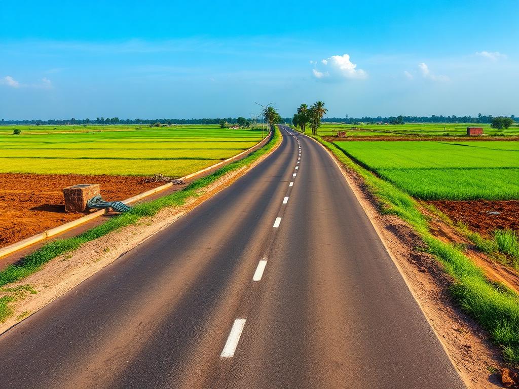 Newly built rural road